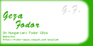 geza fodor business card